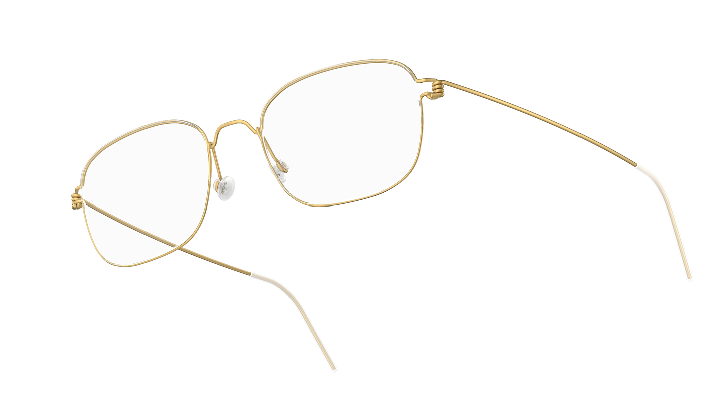 LINDBERG Air Titanium Rim Mars — Gold — titanium eyeglasses — angled three-quarter view — official product render