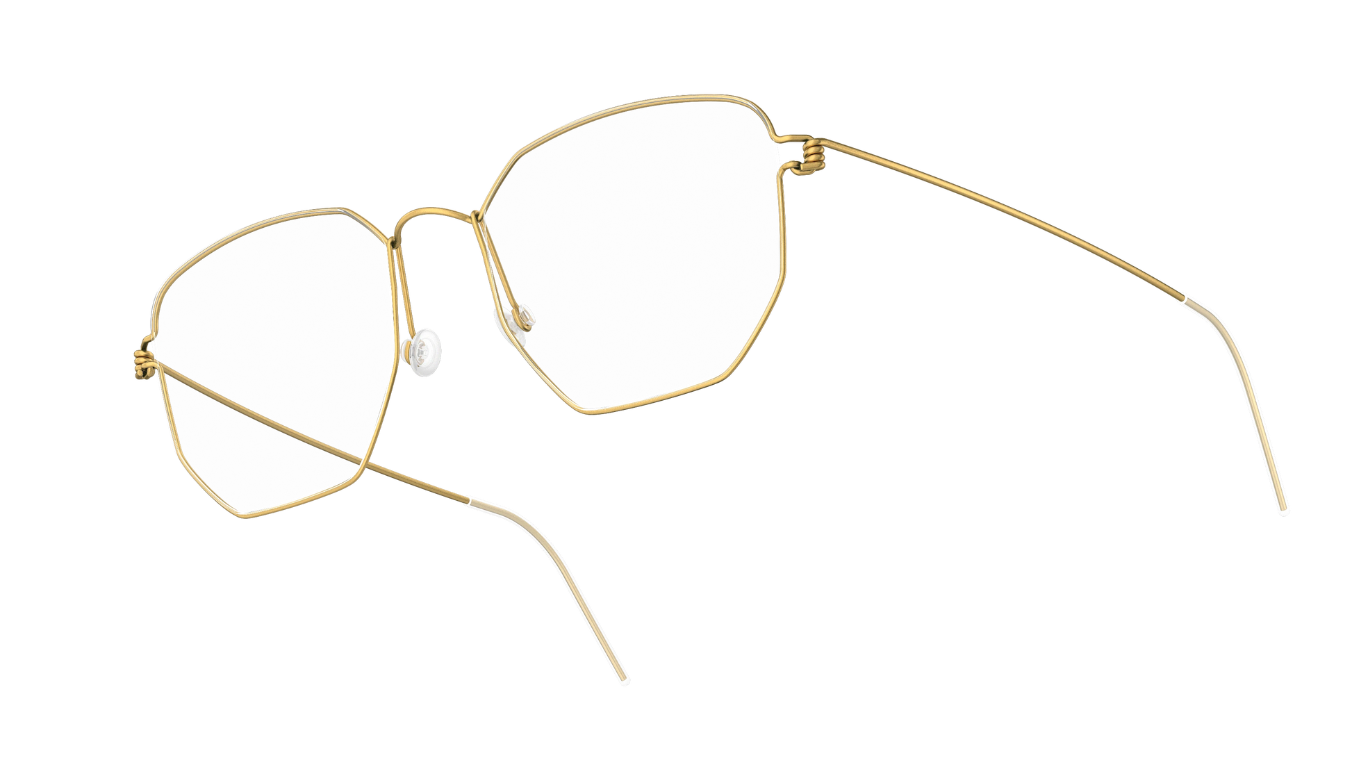 LINDBERG Air Titanium Rim Esben — Gold — titanium eyeglasses — angled three-quarter view — official product render