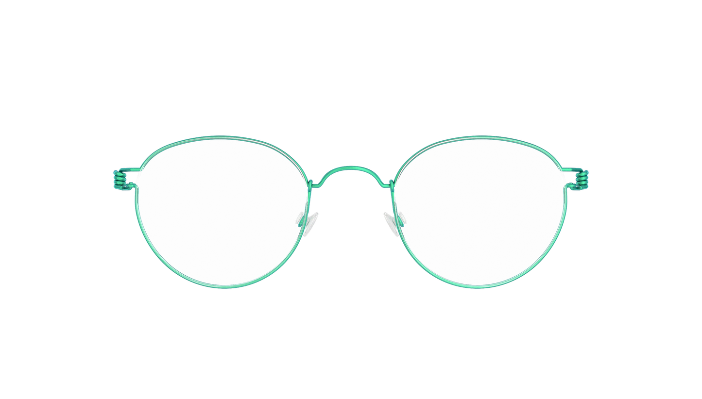 LINDBERG Air Titanium Rim Matt — Teal — titanium eyeglasses — front view — official product render