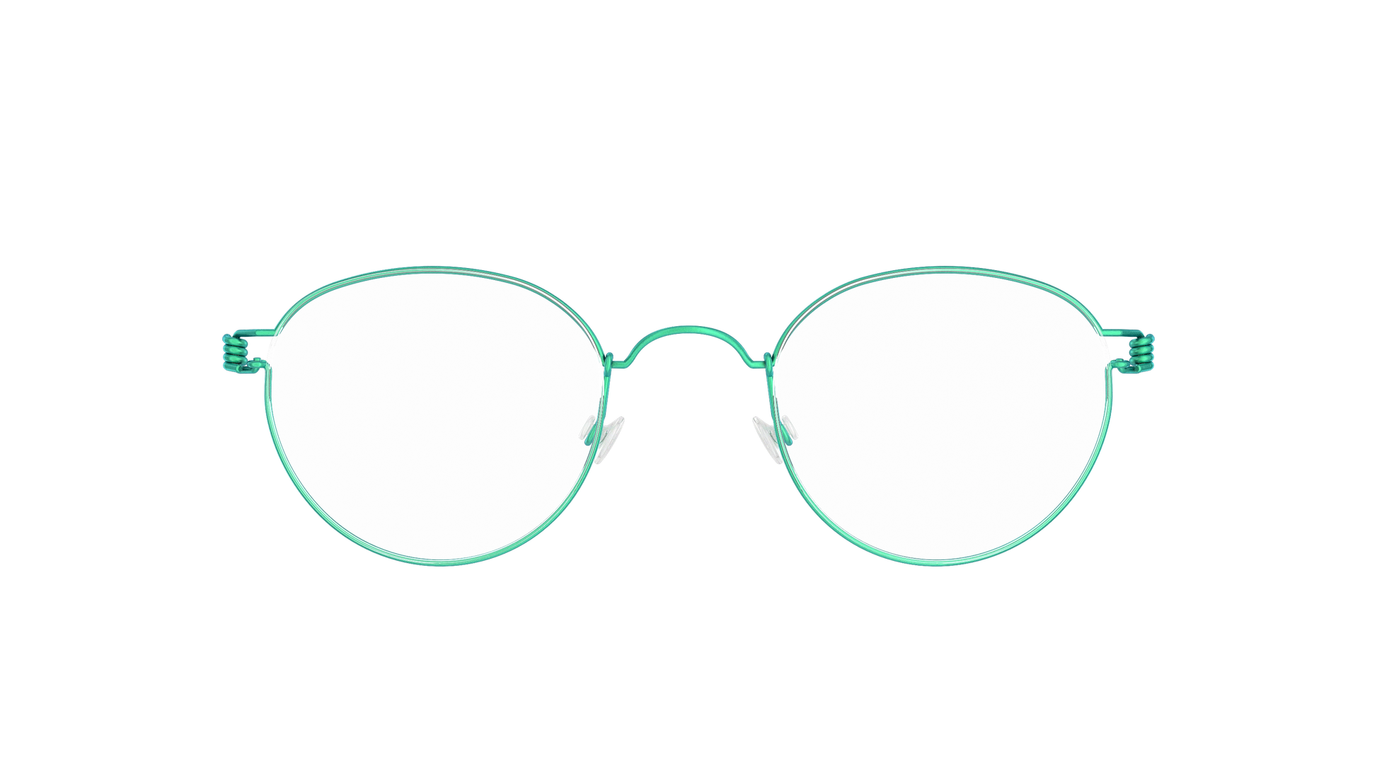 LINDBERG Air Titanium Rim Matt — Teal — titanium eyeglasses — front view — official product render