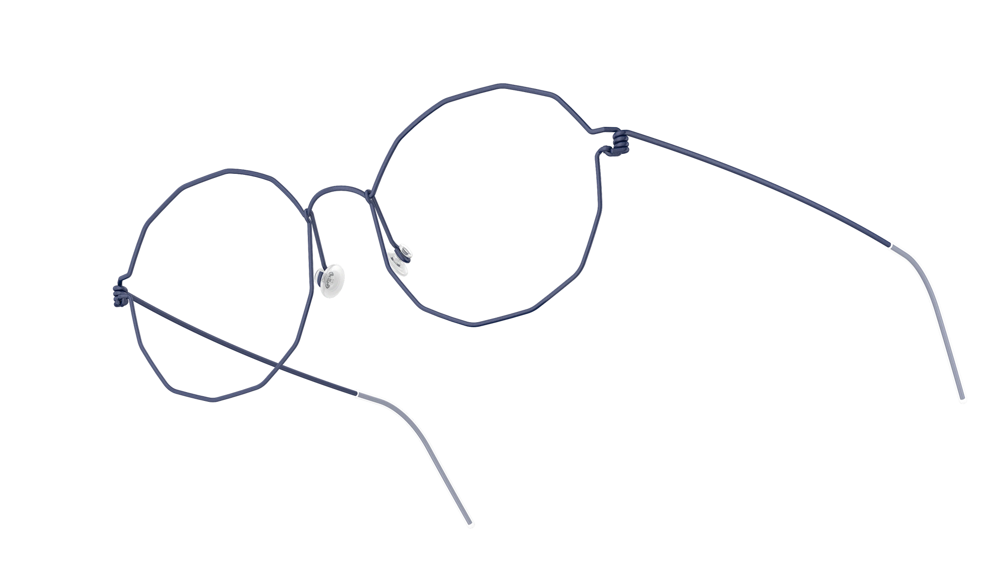 LINDBERG Air Titanium Rim Mette — Navy — titanium eyeglasses — angled three-quarter view — official product render