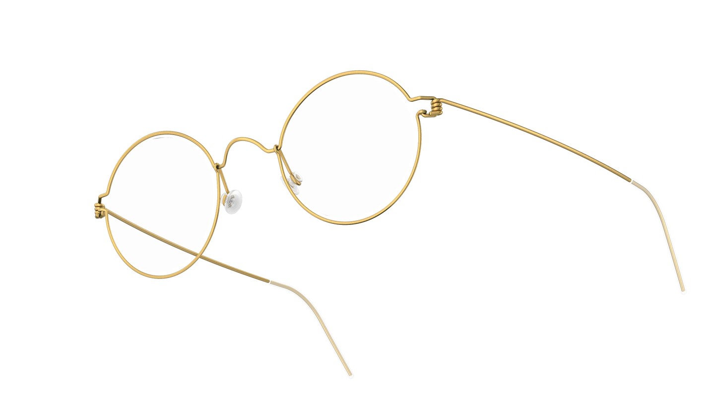 LINDBERG Air Titanium Rim Harley — Gold — titanium eyeglasses — angled three-quarter view — official product render