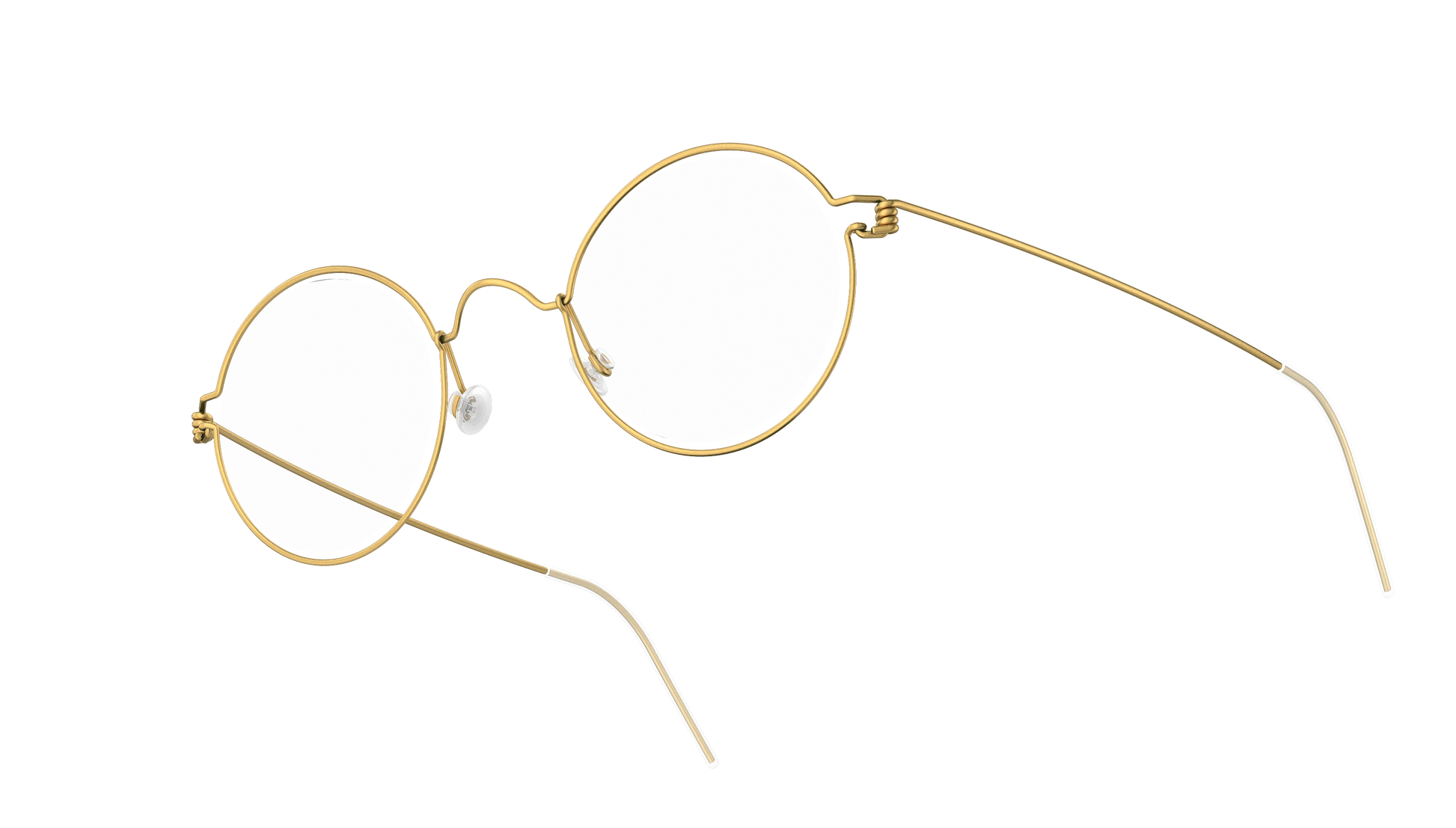 LINDBERG Air Titanium Rim Harley — Gold — titanium eyeglasses — angled three-quarter view — official product render