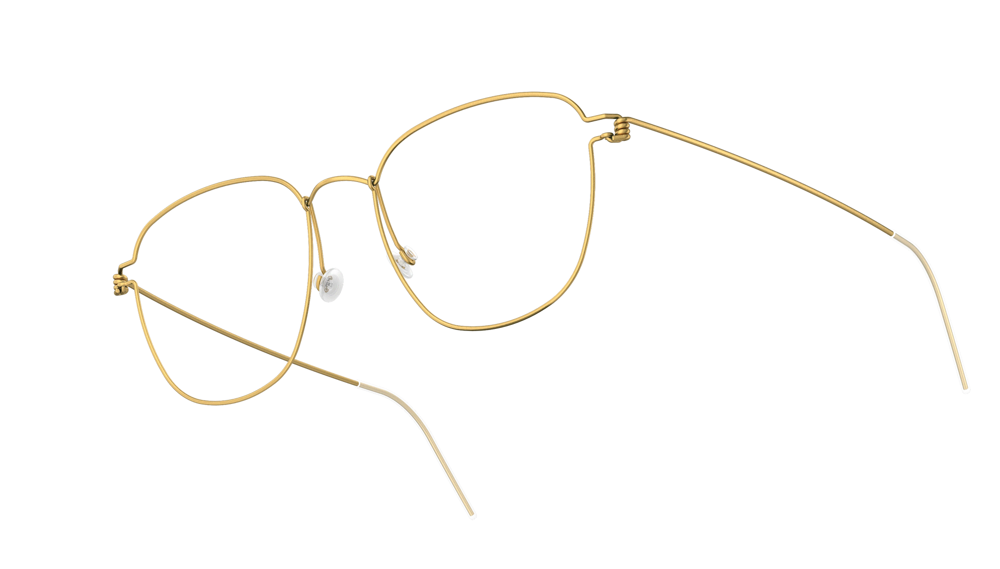 LINDBERG Air Titanium Rim Simon — Gold — titanium eyeglasses — angled three-quarter view — official product render