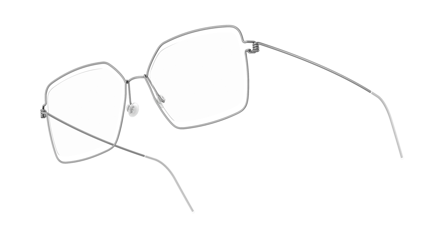 LINDBERG Air Titanium Rim Karen — Silver — titanium eyeglasses — angled three-quarter view — official product render