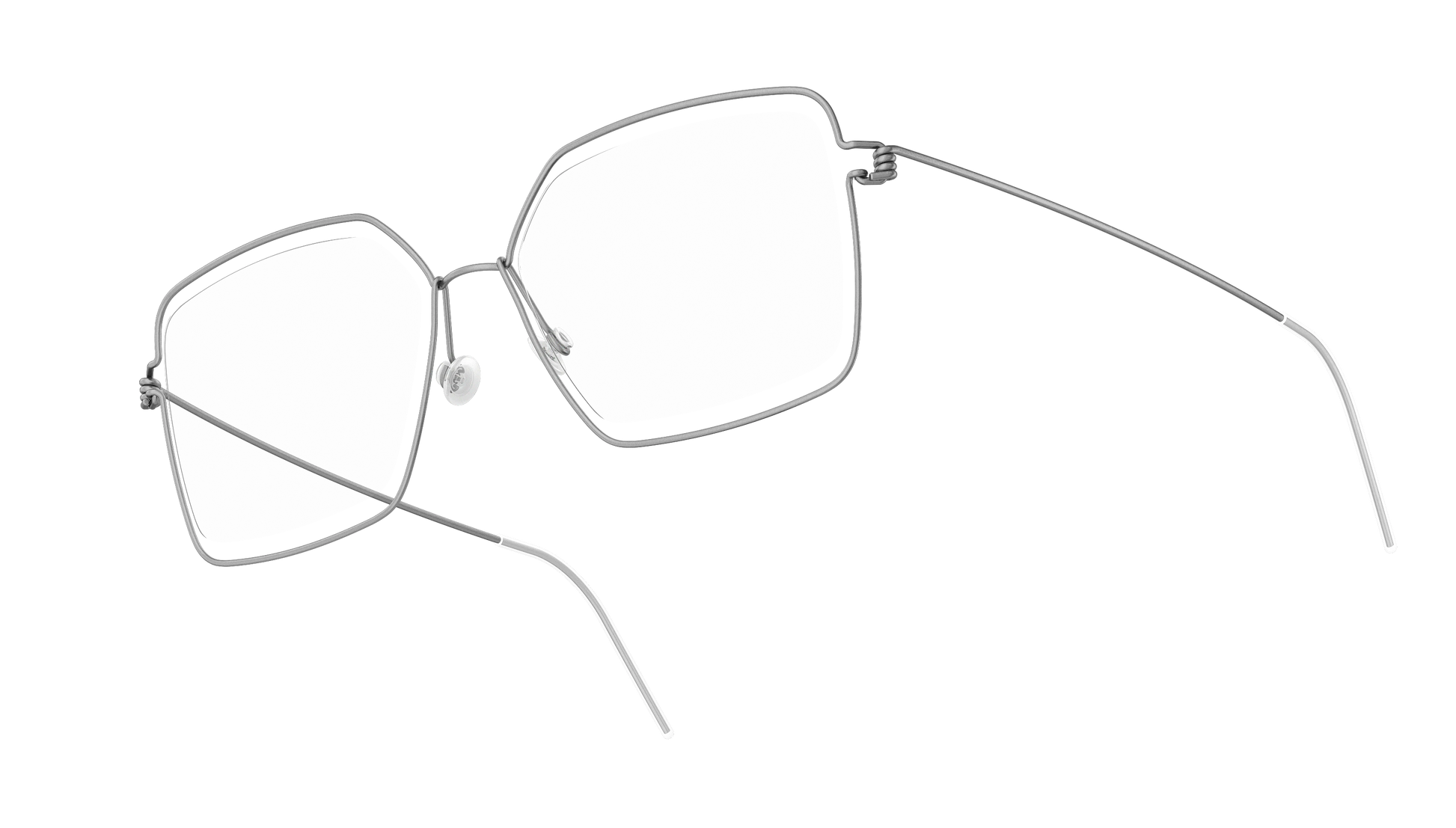 LINDBERG Air Titanium Rim Karen — Silver — titanium eyeglasses — angled three-quarter view — official product render
