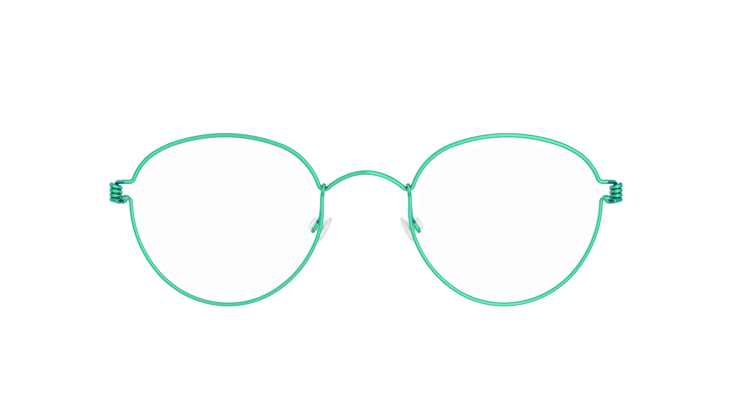 LINDBERG Air Titanium Rim Jackie — Teal — titanium eyeglasses — front view — official product render