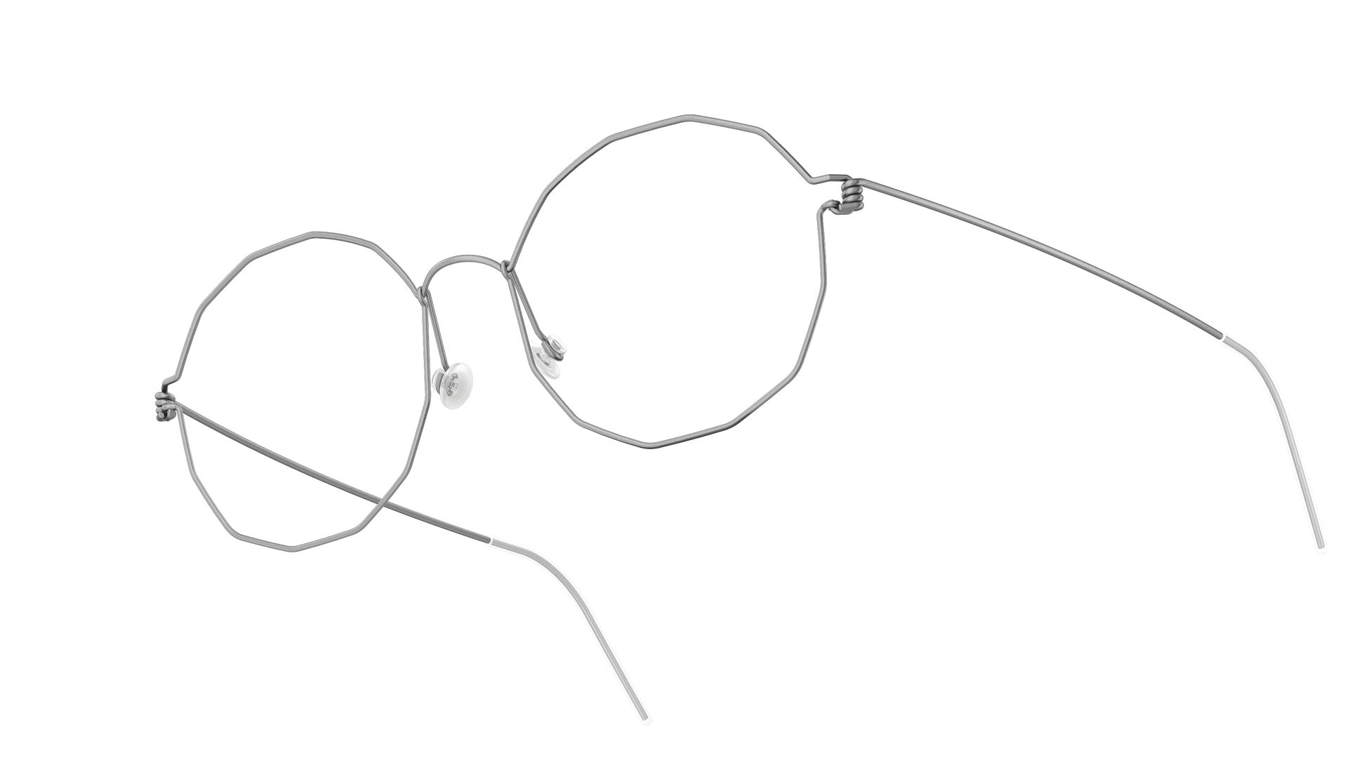 LINDBERG Air Titanium Rim Mette — Silver — titanium eyeglasses — angled three-quarter view — official product render