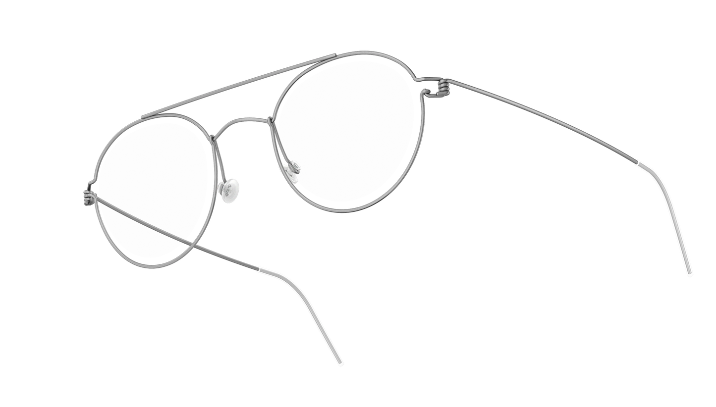 LINDBERG Air Titanium Rim Teitur — Silver — titanium eyeglasses — angled three-quarter view — official product render
