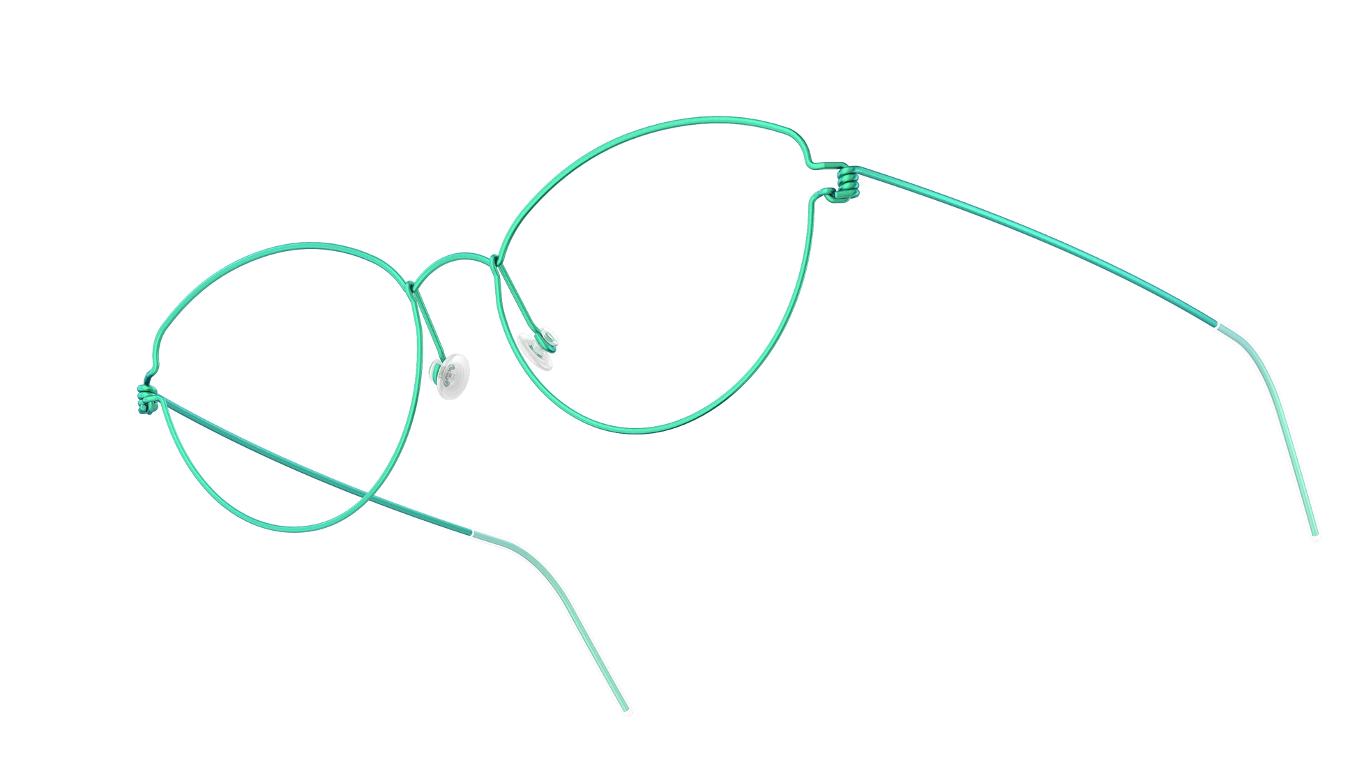 LINDBERG Air Titanium Rim Katrine — Teal — titanium eyeglasses — angled three-quarter view — official product render