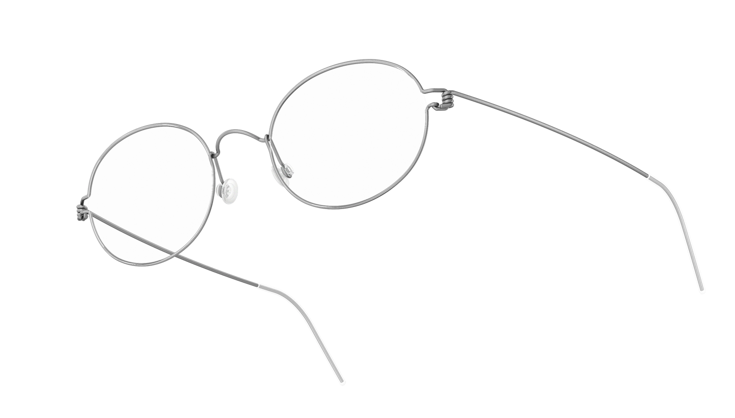 LINDBERG Air Titanium Rim York — Silver — titanium eyeglasses — angled three-quarter view — official product render