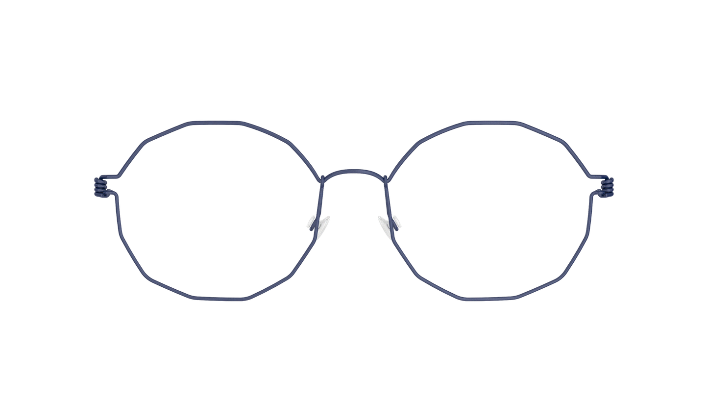 LINDBERG Air Titanium Rim Mette — Navy — titanium eyeglasses — front view — official product render