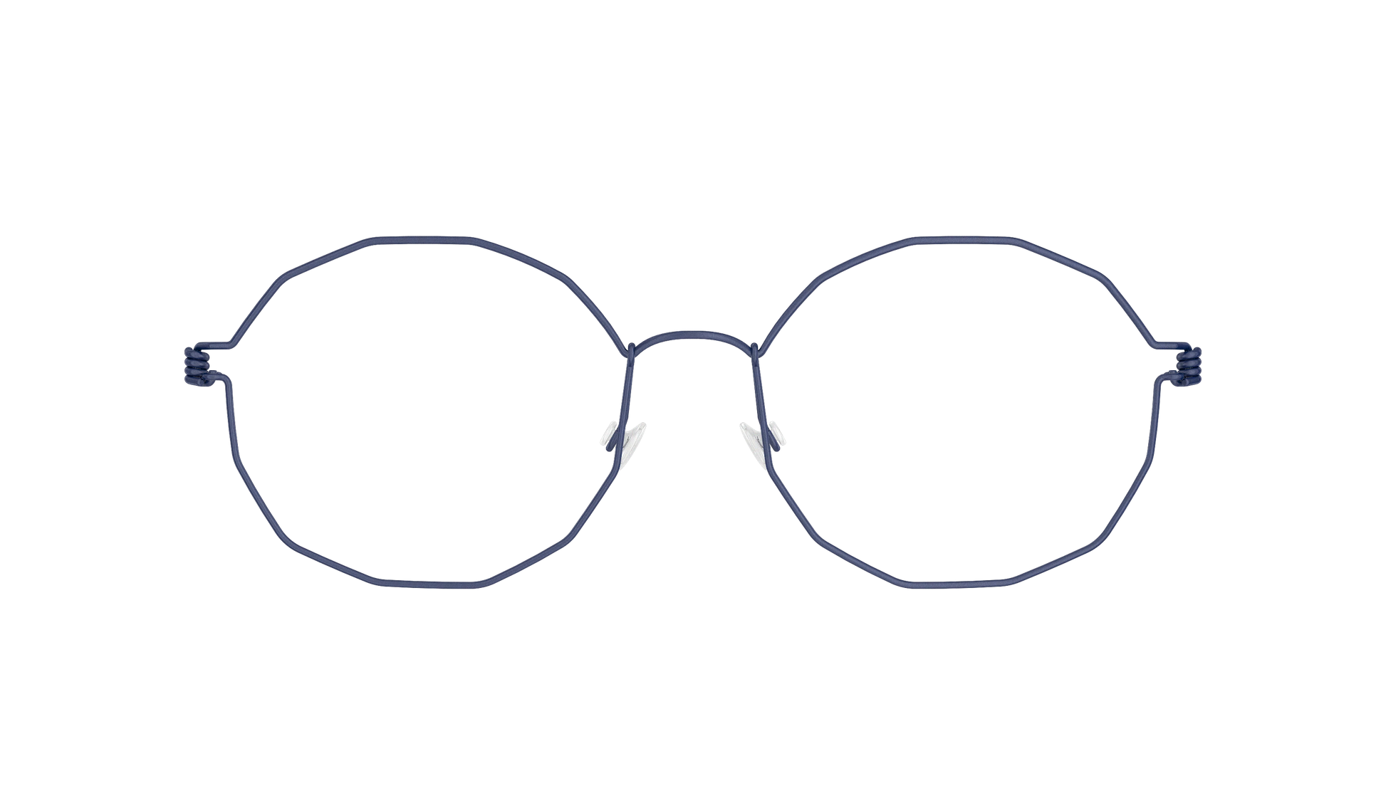 LINDBERG Air Titanium Rim Mette — Navy — titanium eyeglasses — front view — official product render