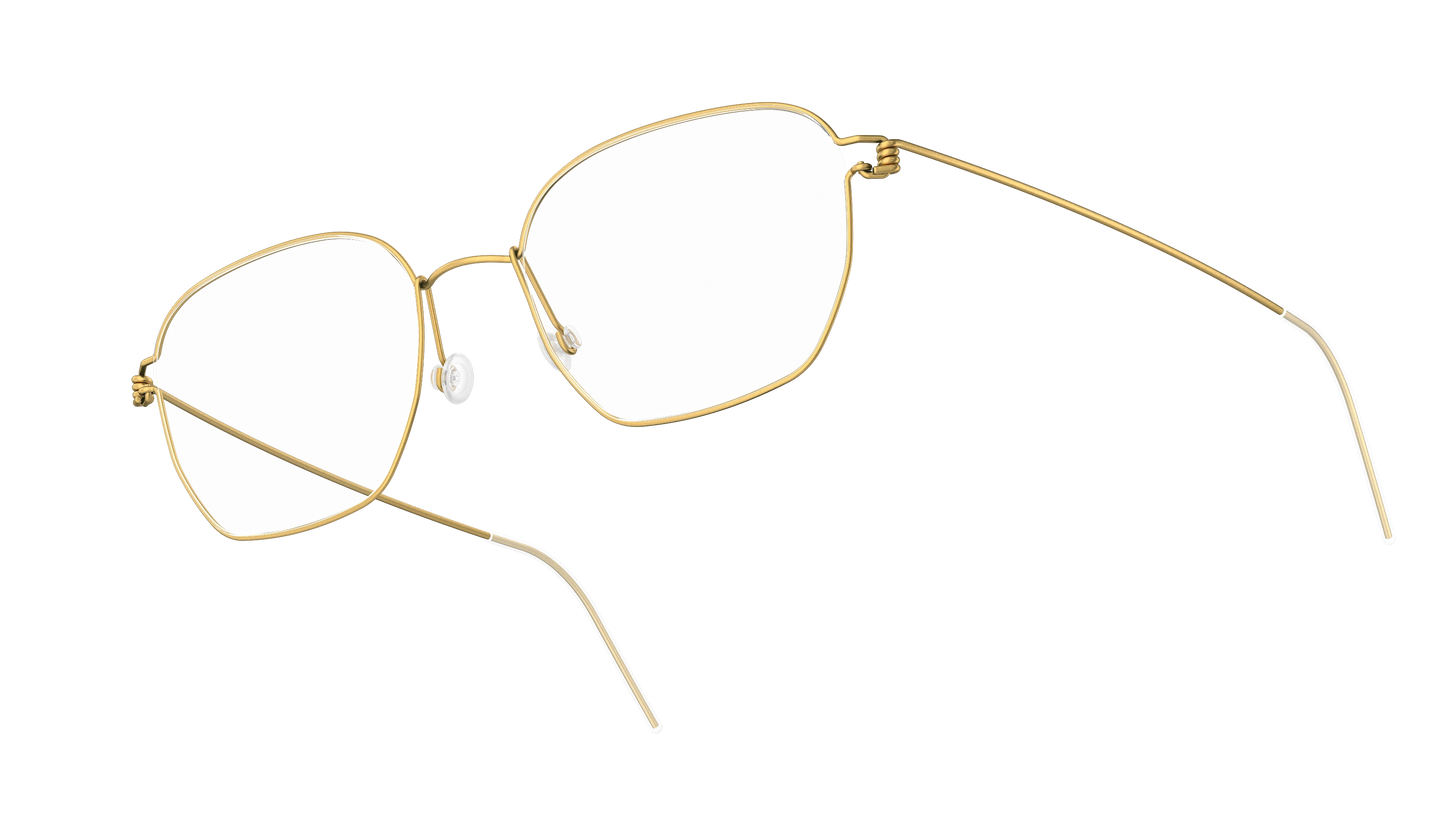 LINDBERG Air Titanium Rim Ken — Gold — titanium eyeglasses — angled three-quarter view — official product render
