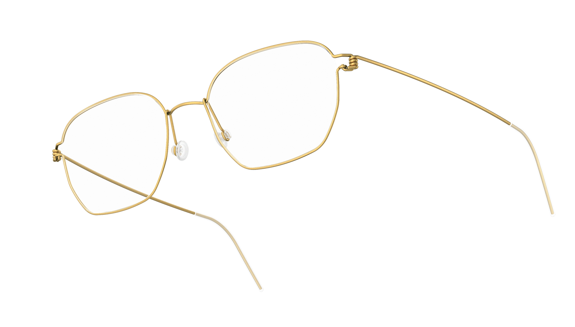 LINDBERG Air Titanium Rim Ken — Gold — titanium eyeglasses — angled three-quarter view — official product render
