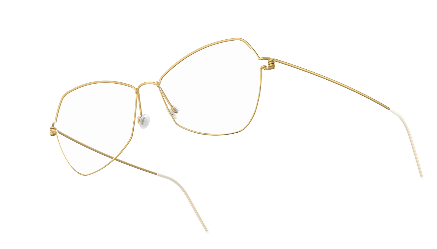 LINDBERG Air Titanium Rim Mathilde — Gold — titanium eyeglasses — angled three-quarter view — official product render