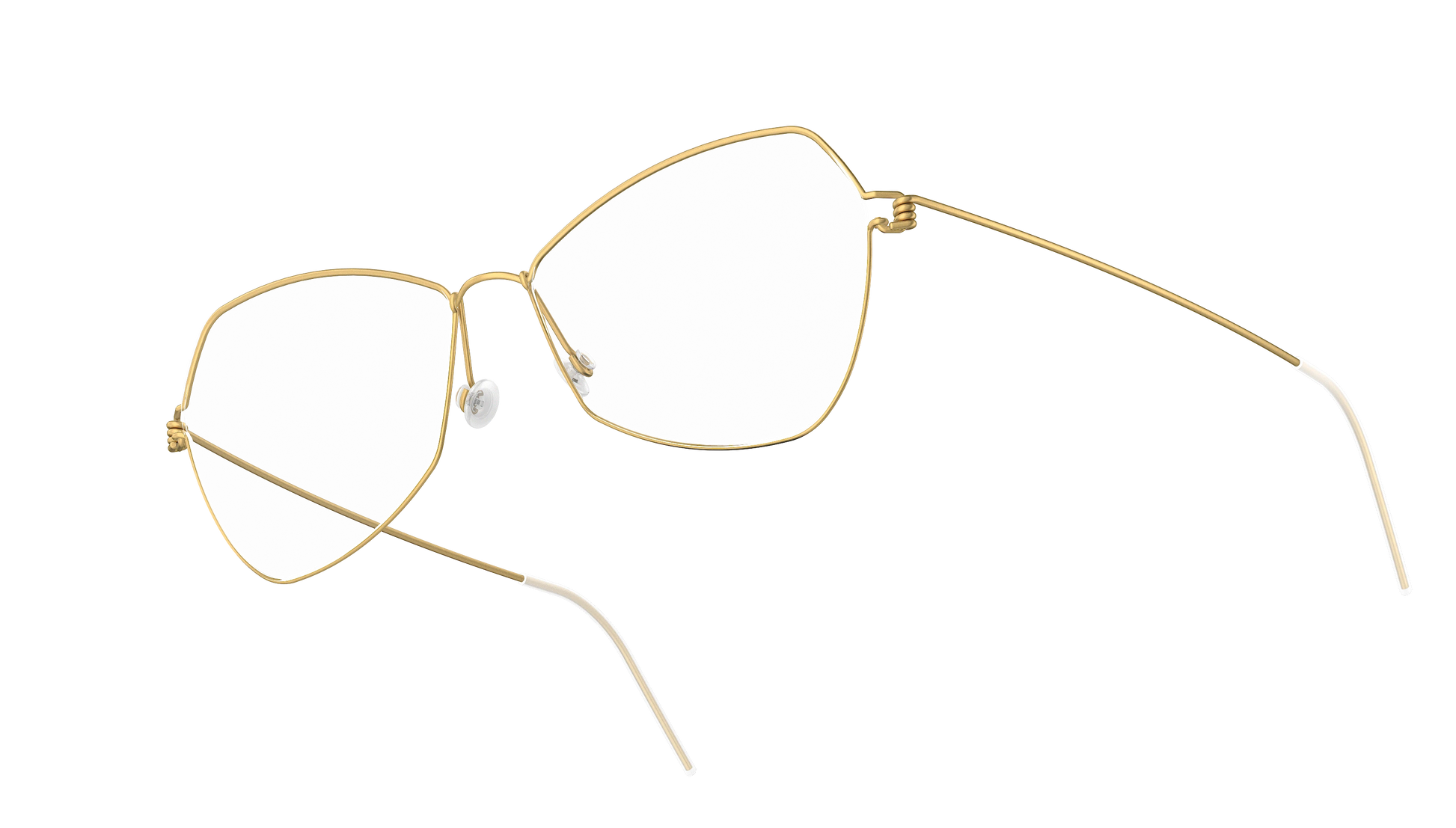LINDBERG Air Titanium Rim Mathilde — Gold — titanium eyeglasses — angled three-quarter view — official product render