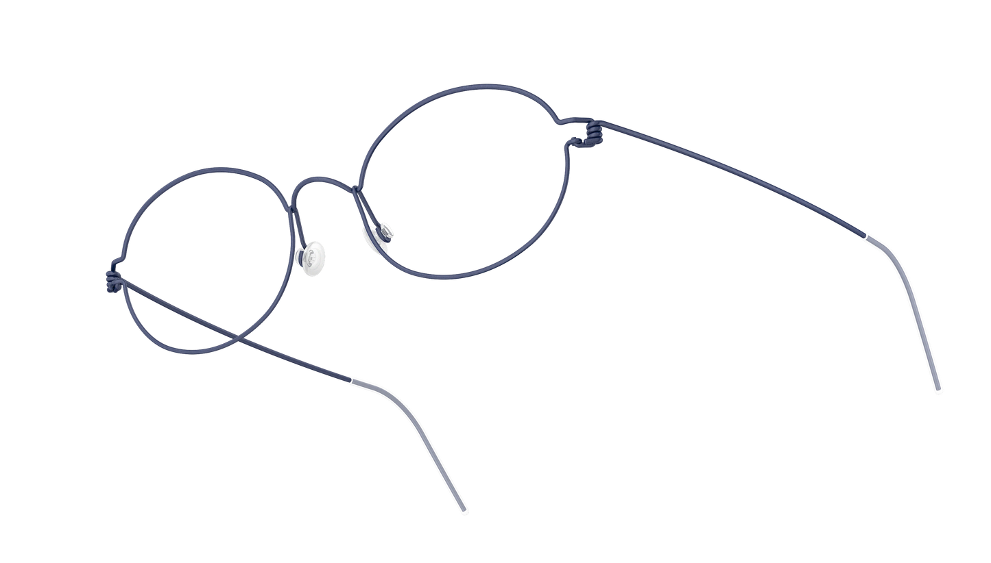 LINDBERG Air Titanium Rim Jaime — Navy — titanium eyeglasses — angled three-quarter view — official product render