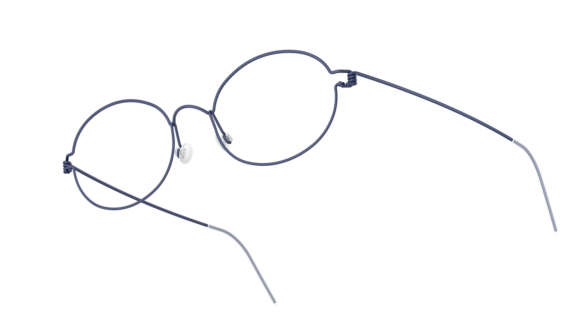 LINDBERG Air Titanium Rim Jaime — Navy — titanium eyeglasses — angled three-quarter view — official product render