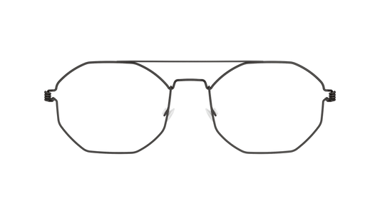 LINDBERG Air Titanium Rim Freddie — Black — titanium eyeglasses — front view — official product render