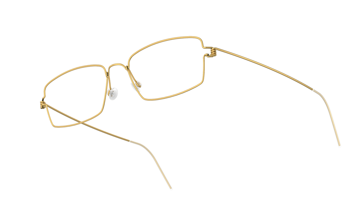 LINDBERG Air Titanium Rim Flemming — Gold — titanium eyeglasses — angled three-quarter view — official product render