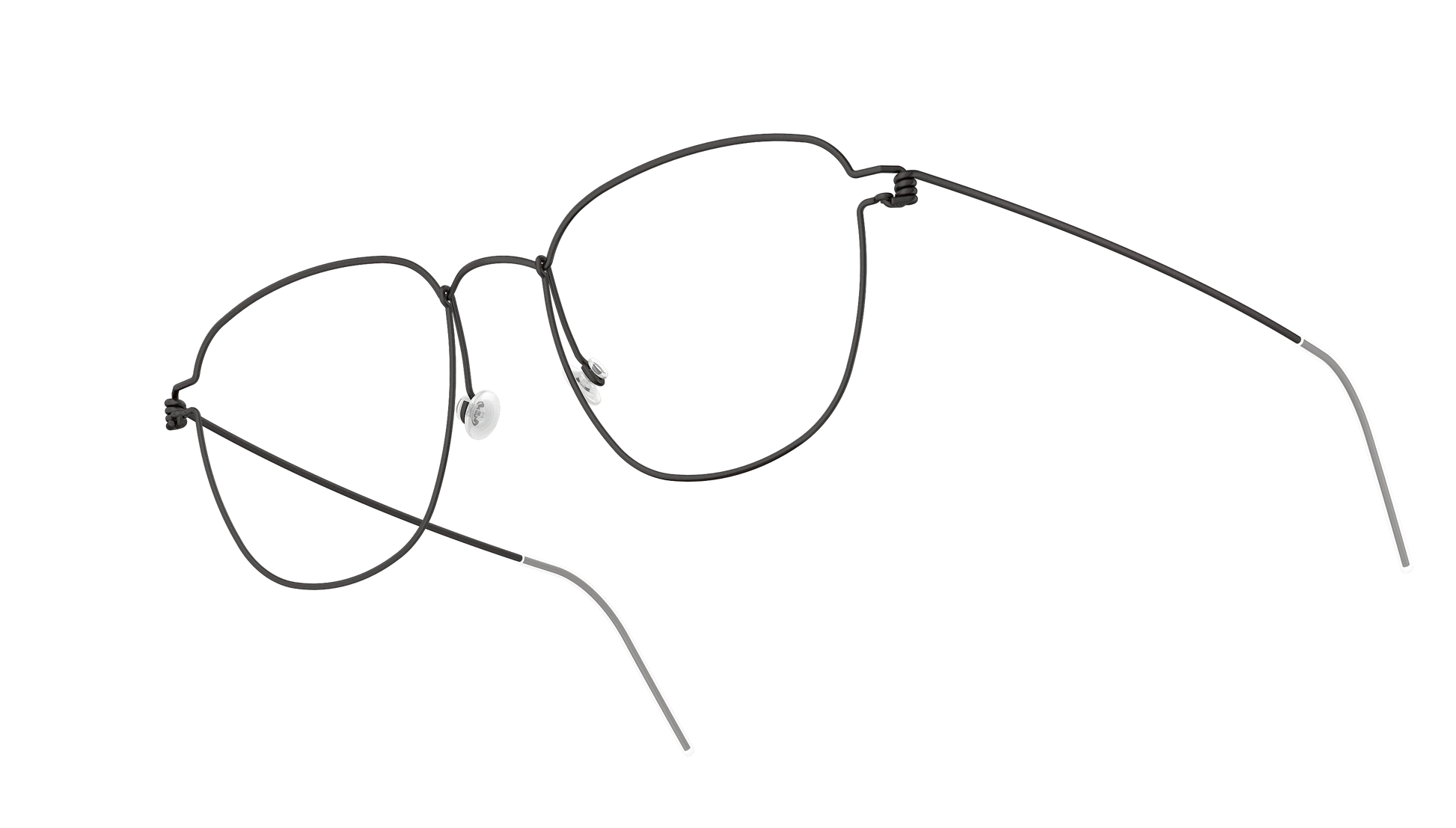 LINDBERG Air Titanium Rim Simon — Black — titanium eyeglasses — angled three-quarter view — official product render