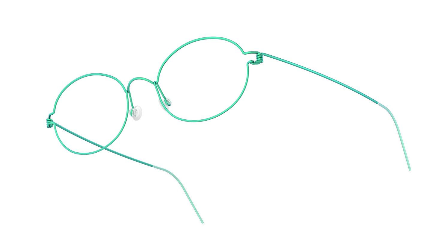 LINDBERG Air Titanium Rim Jaime — Teal — titanium eyeglasses — angled three-quarter view — official product render