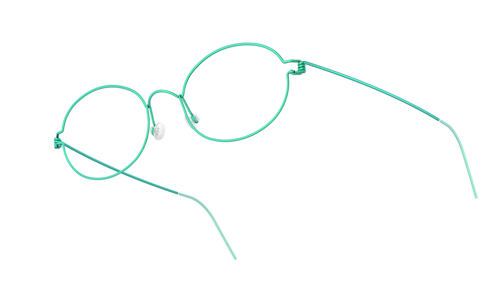 LINDBERG Air Titanium Rim Jaime — Teal — titanium eyeglasses — angled three-quarter view — official product render