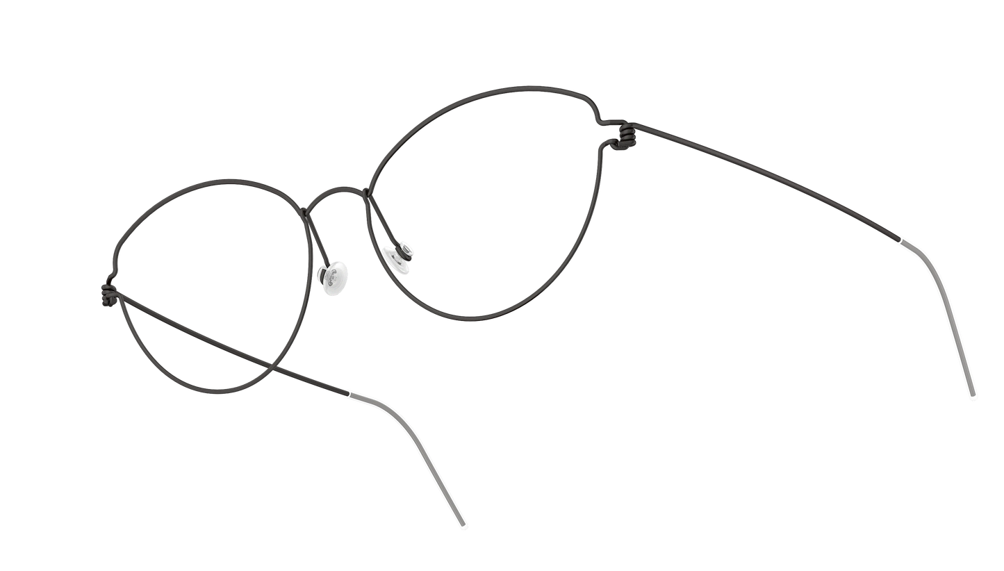 LINDBERG Air Titanium Rim Katrine — Black — titanium eyeglasses — angled three-quarter view — official product render