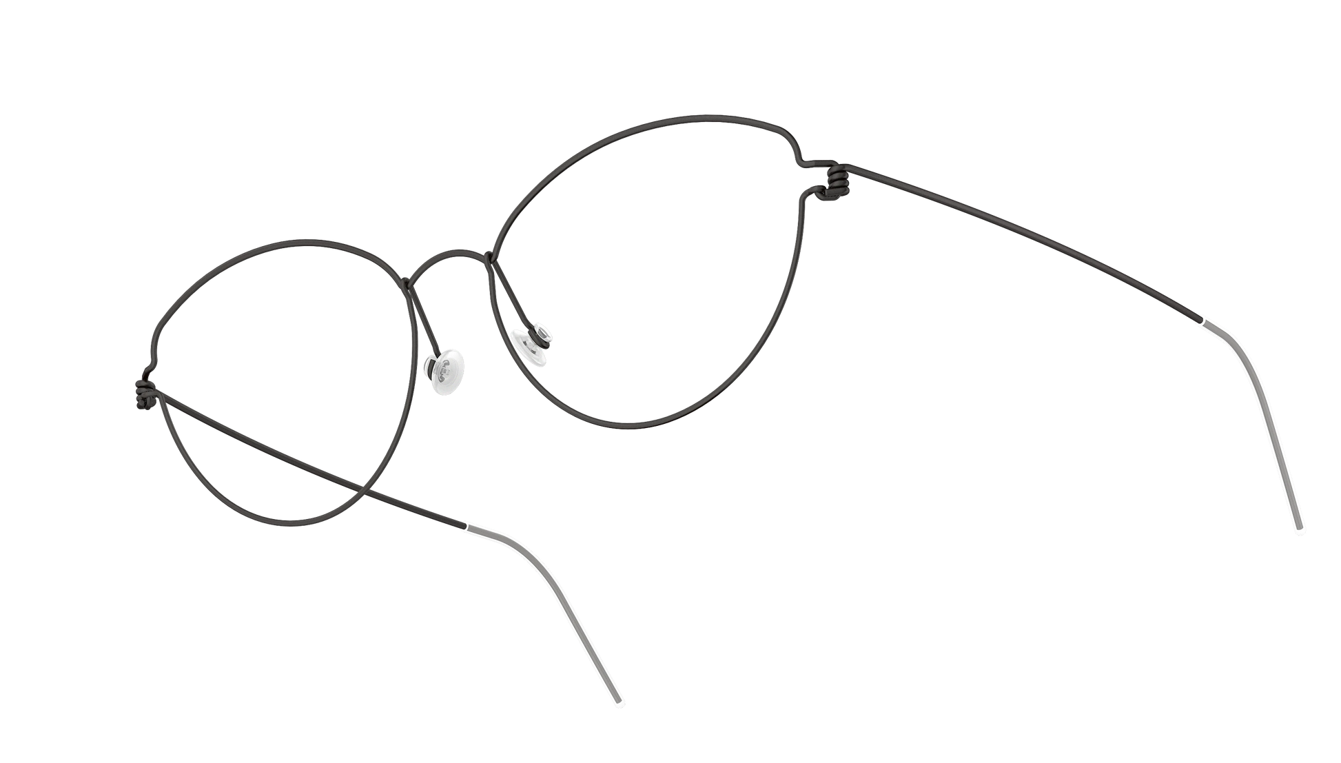LINDBERG Air Titanium Rim Katrine — Black — titanium eyeglasses — angled three-quarter view — official product render