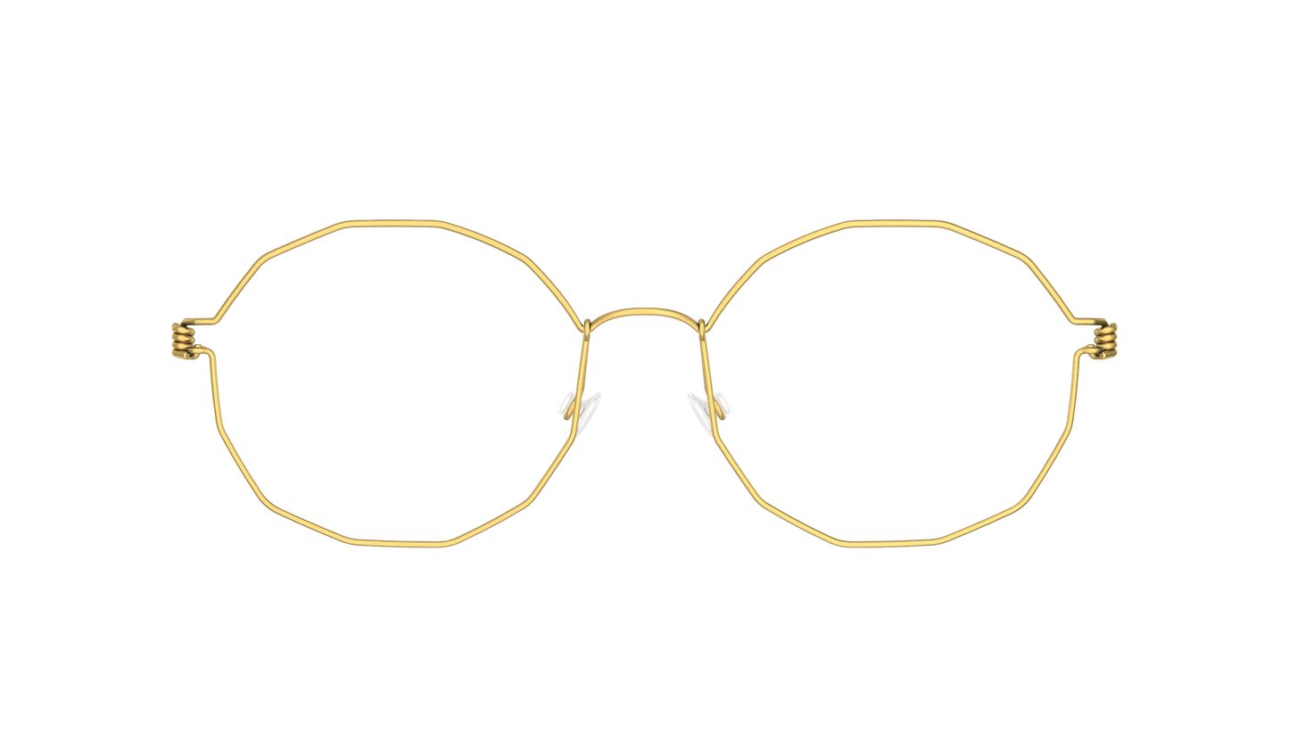 LINDBERG Air Titanium Rim Mette — Gold — titanium eyeglasses — front view — official product render