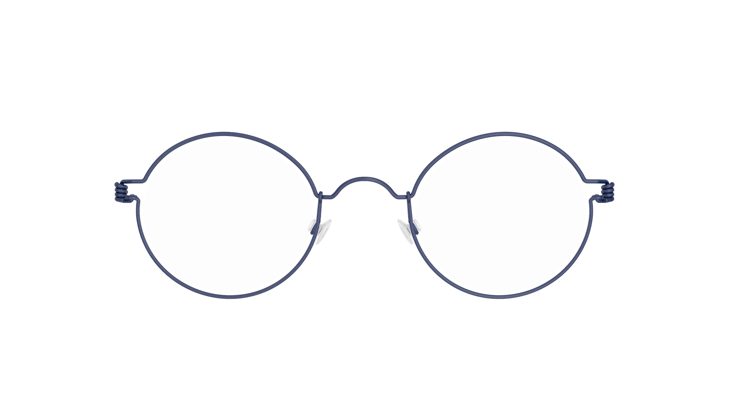 LINDBERG Air Titanium Rim Harley — Navy — titanium eyeglasses — front view — official product render