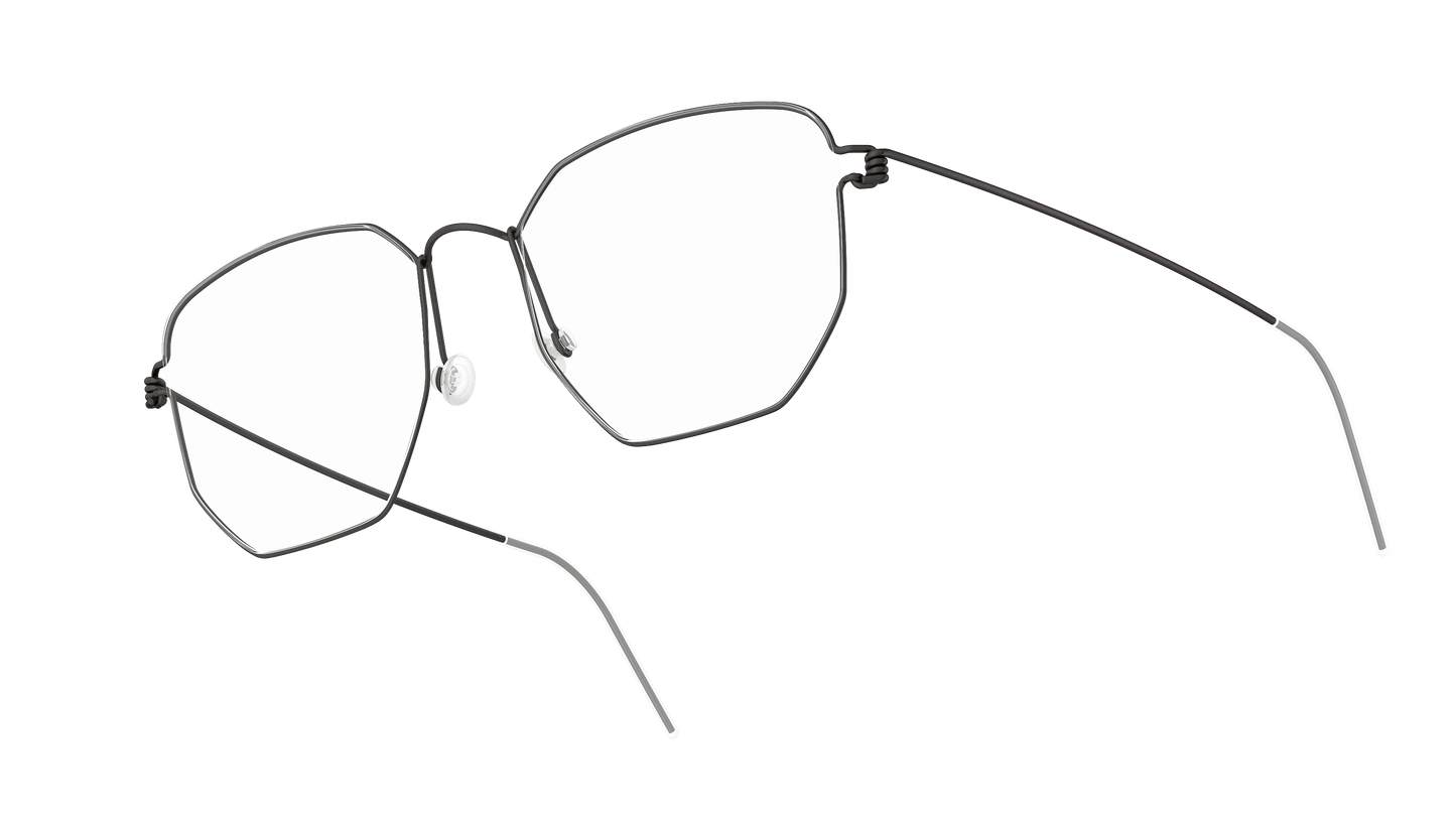 LINDBERG Air Titanium Rim Esben — Black — titanium eyeglasses — angled three-quarter view — official product render