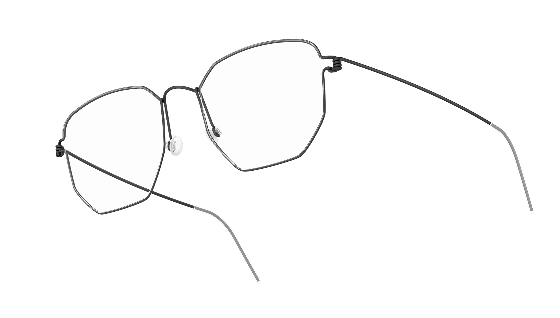LINDBERG Air Titanium Rim Esben — Black — titanium eyeglasses — angled three-quarter view — official product render