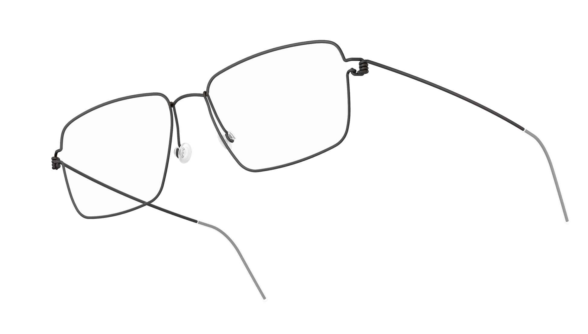 LINDBERG Air Titanium Rim Aaron — Black — titanium eyeglasses — angled three-quarter view — official product render