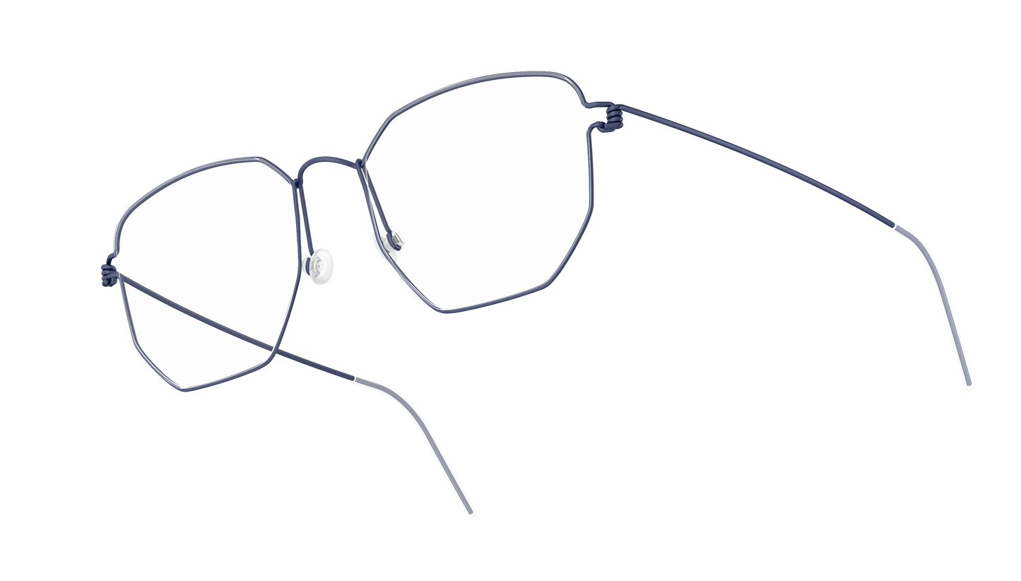 LINDBERG Air Titanium Rim Esben — Navy — titanium eyeglasses — angled three-quarter view — official product render