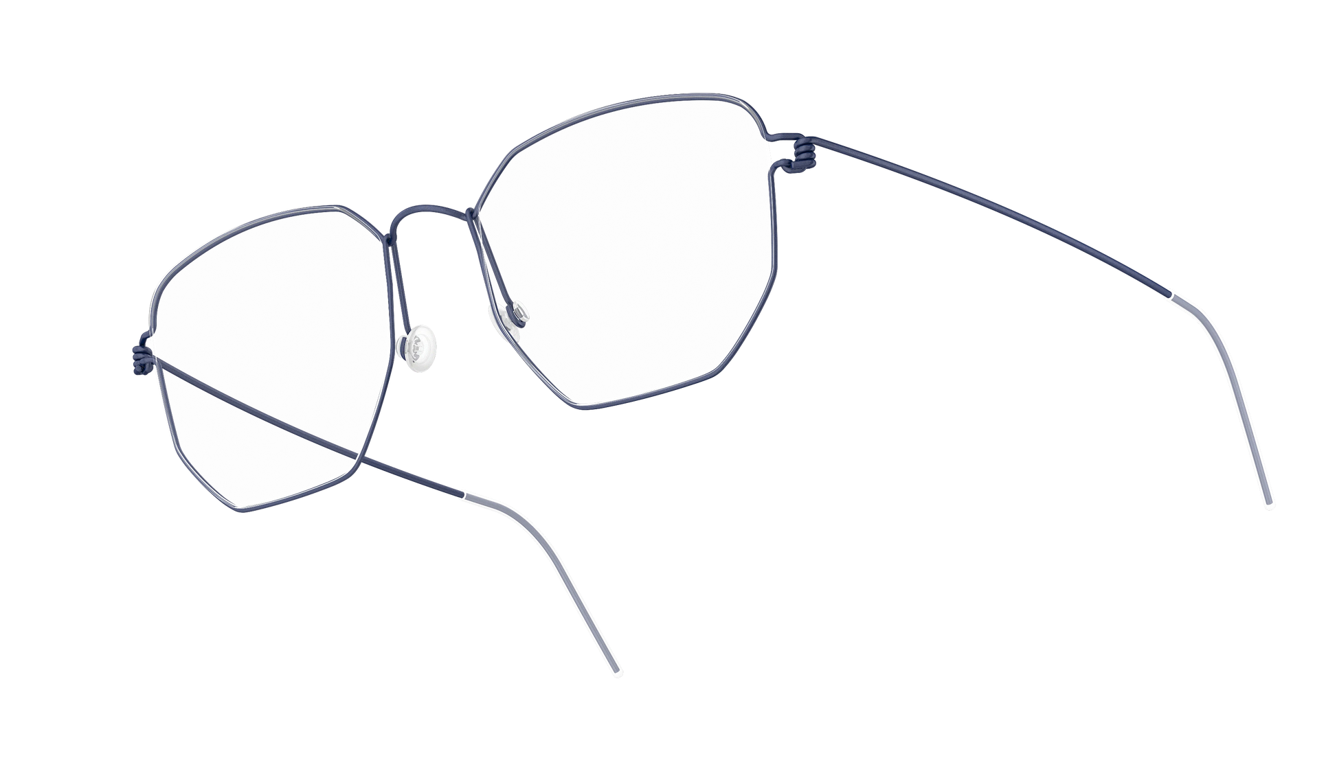 LINDBERG Air Titanium Rim Esben — Navy — titanium eyeglasses — angled three-quarter view — official product render