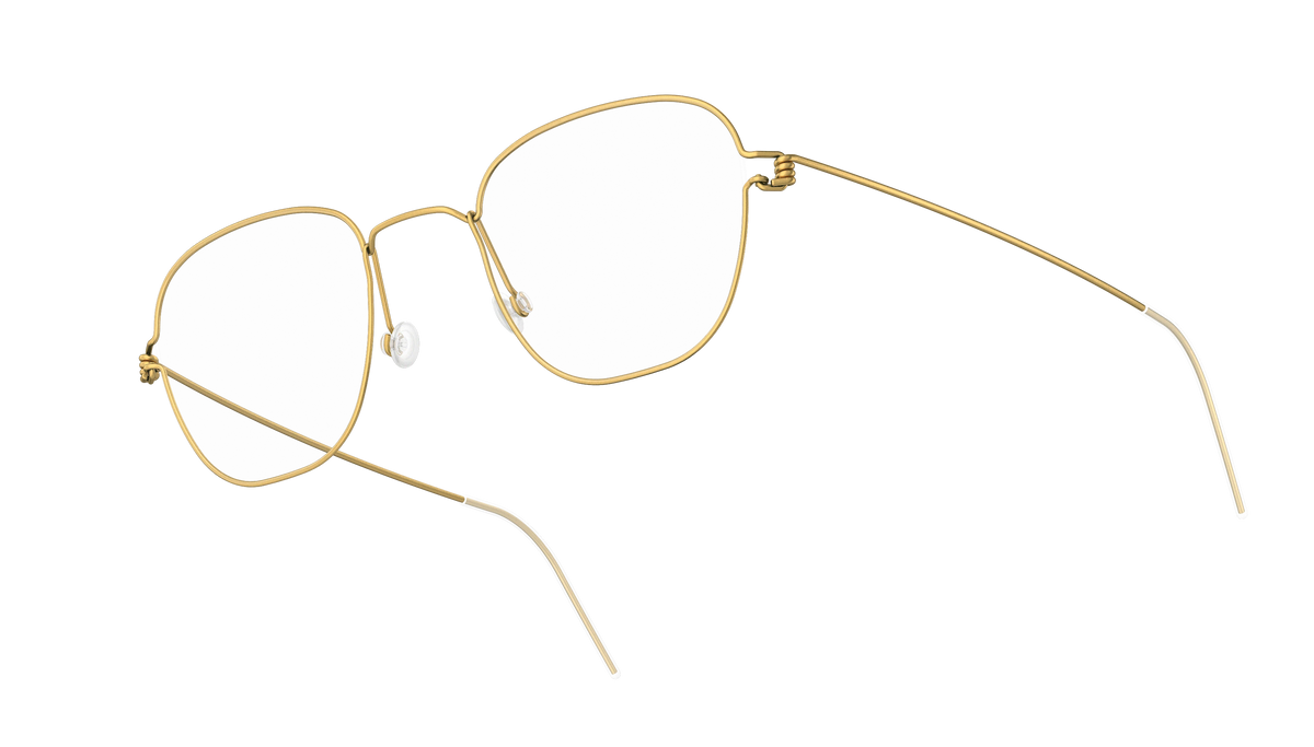 LINDBERG Air Titanium Rim Hjalmer — Gold — titanium eyeglasses — angled three-quarter view — official product render