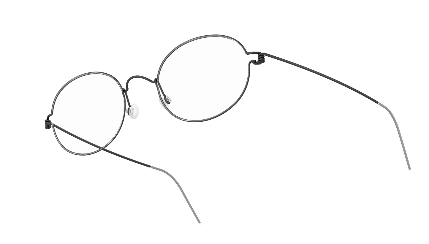 LINDBERG Air Titanium Rim York — Black — titanium eyeglasses — angled three-quarter view — official product render