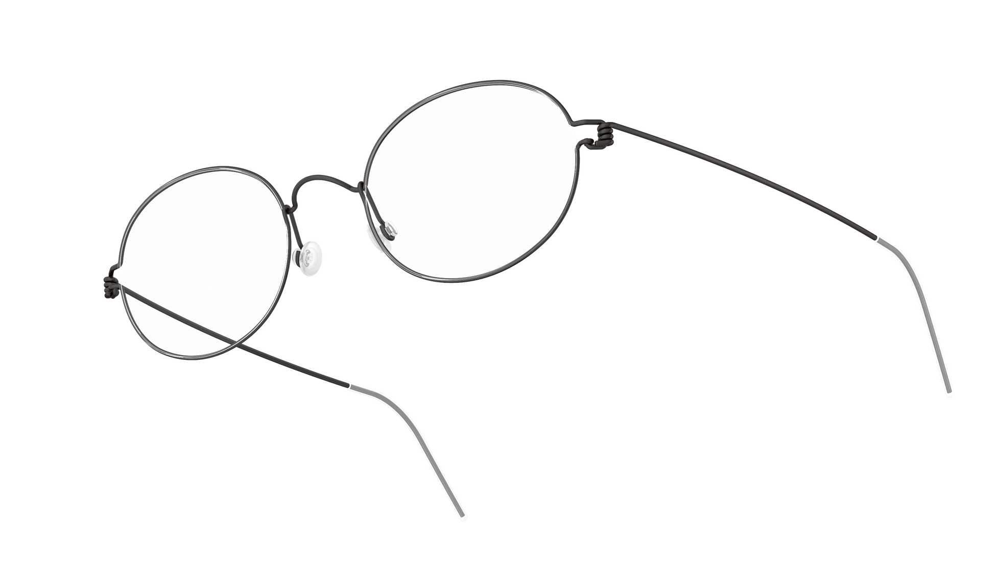 LINDBERG Air Titanium Rim York — Black — titanium eyeglasses — angled three-quarter view — official product render
