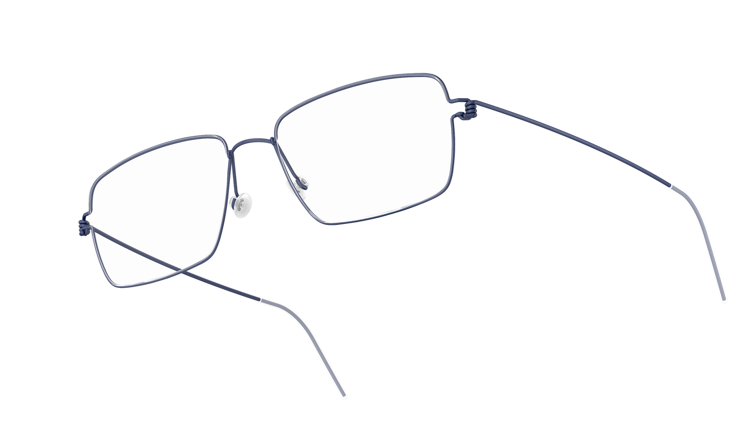 LINDBERG Air Titanium Rim Nikolaj — Navy — titanium eyeglasses — angled three-quarter view — official product render