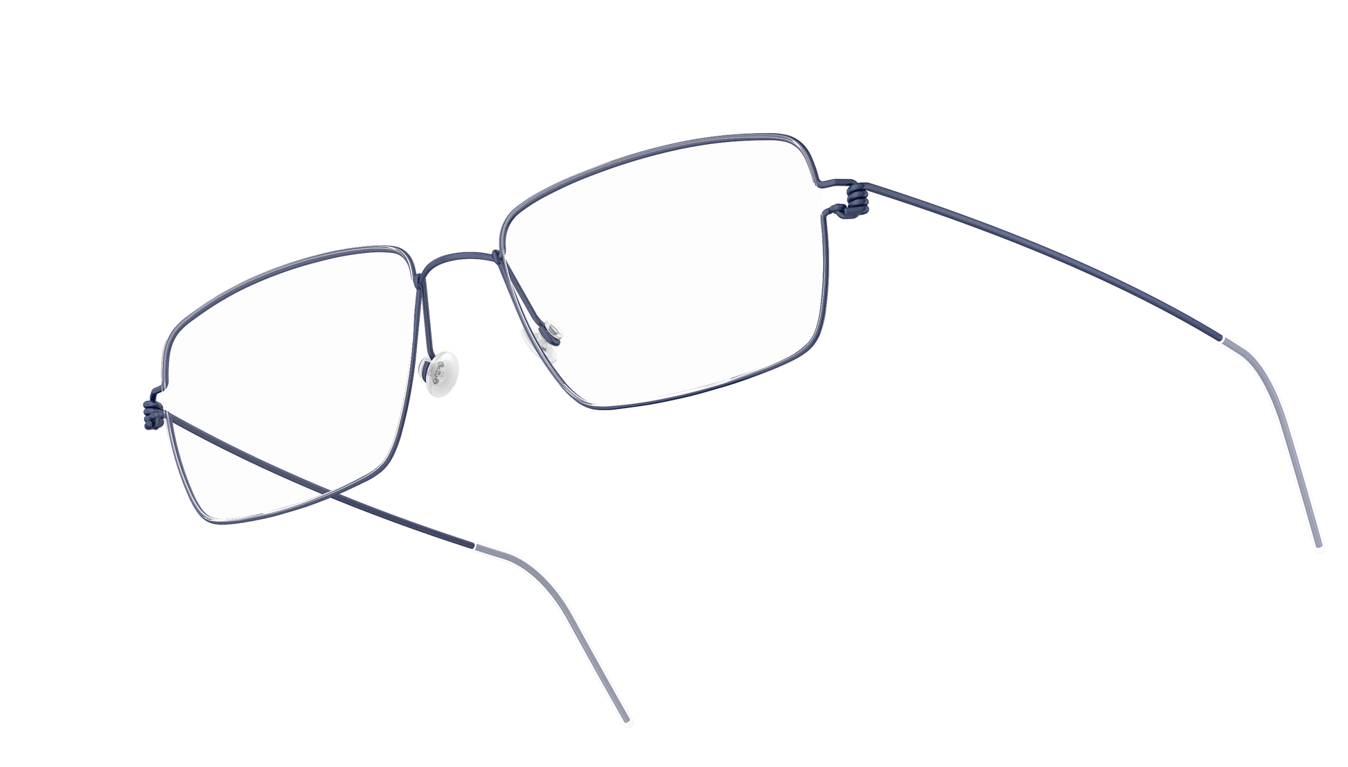 LINDBERG Air Titanium Rim Nikolaj — Navy — titanium eyeglasses — angled three-quarter view — official product render