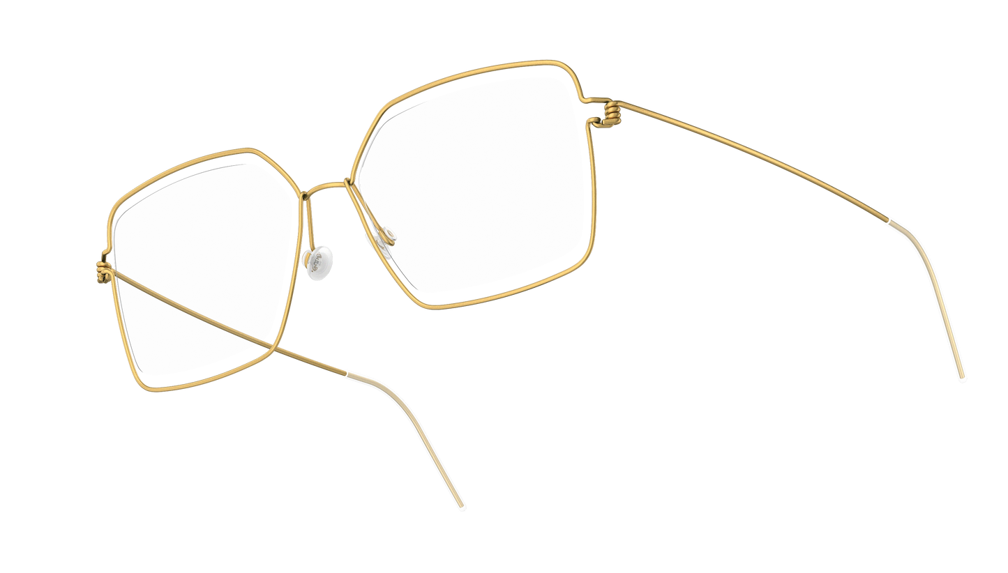LINDBERG Air Titanium Rim Karen — Gold — titanium eyeglasses — angled three-quarter view — official product render