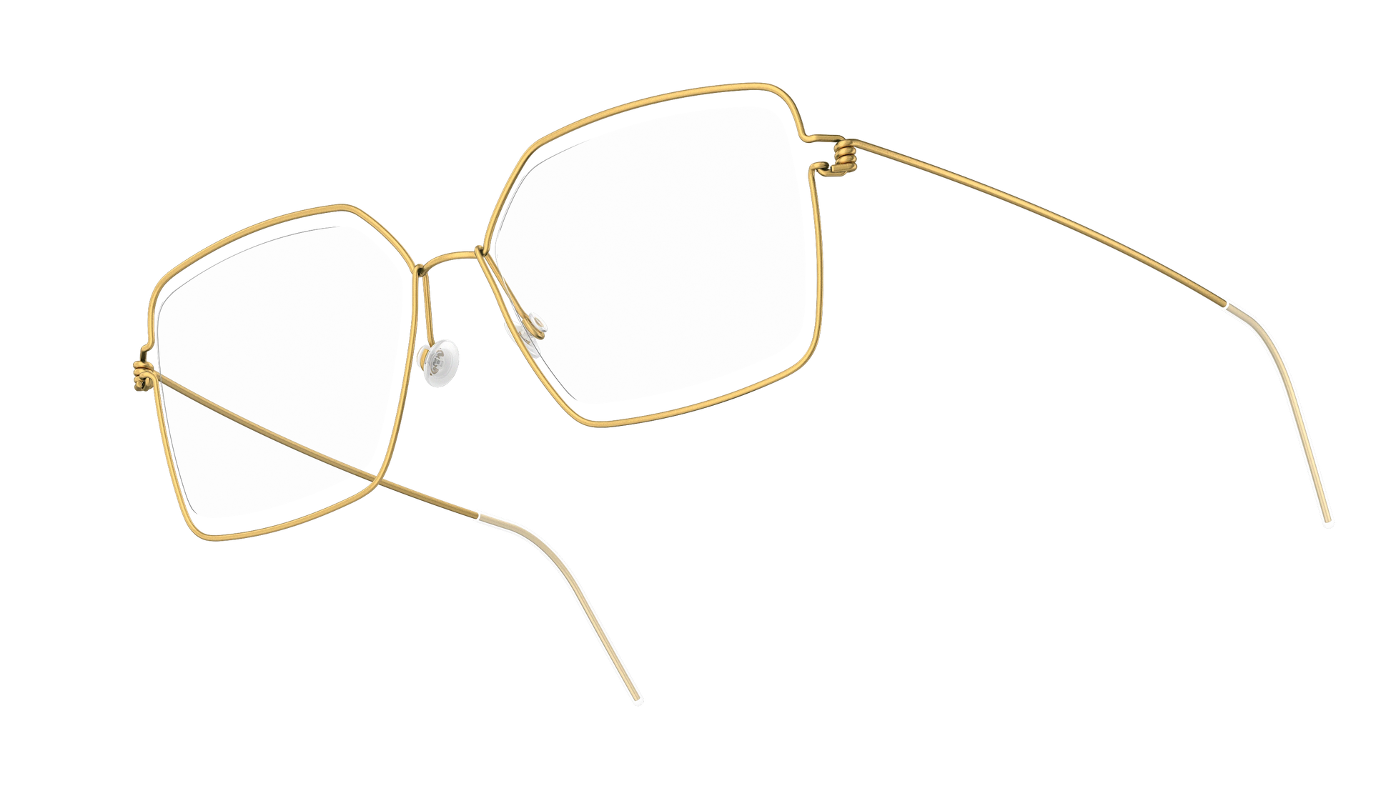 LINDBERG Air Titanium Rim Karen — Gold — titanium eyeglasses — angled three-quarter view — official product render
