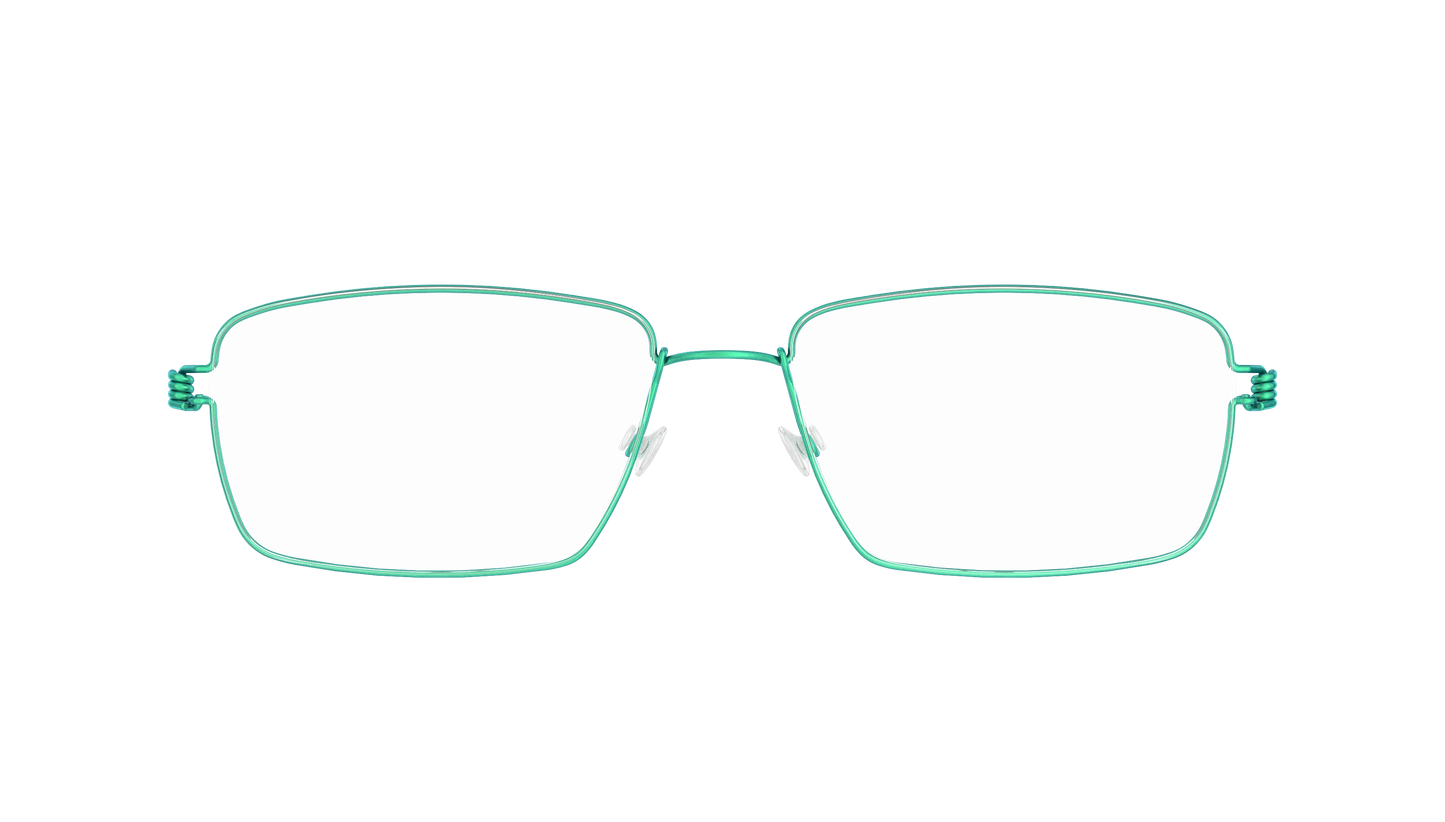 LINDBERG Air Titanium Rim Tim — Teal — titanium eyeglasses — front view — official product render