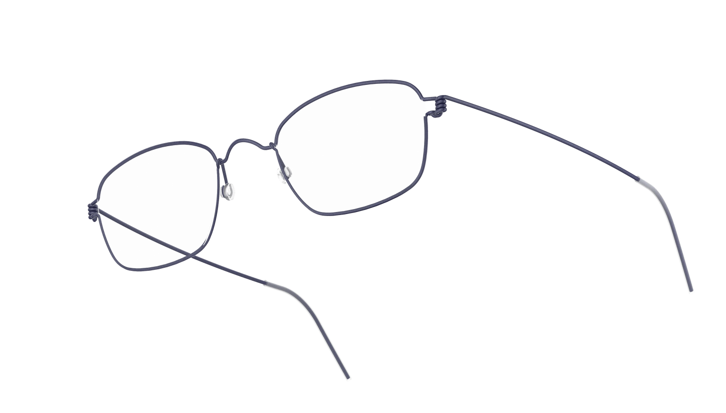 LINDBERG Air Titanium Rim Jules — Navy — titanium eyeglasses — angled three-quarter view — official product render