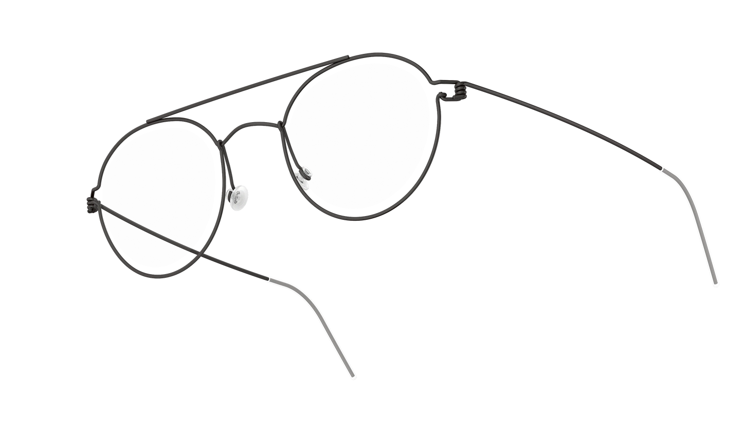 LINDBERG Air Titanium Rim Teitur — Black — titanium eyeglasses — angled three-quarter view — official product render