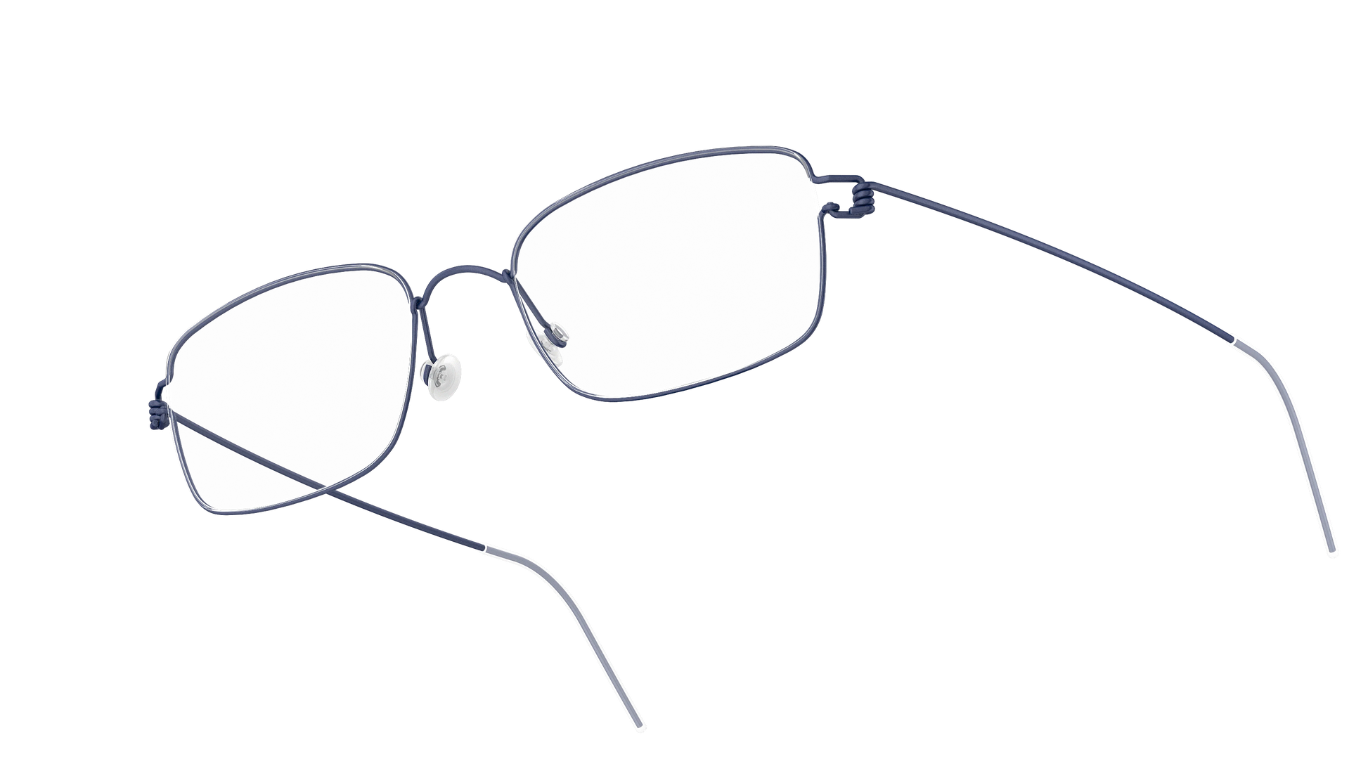 LINDBERG Air Titanium Rim Alvis — Navy — titanium eyeglasses — angled three-quarter view — official product render