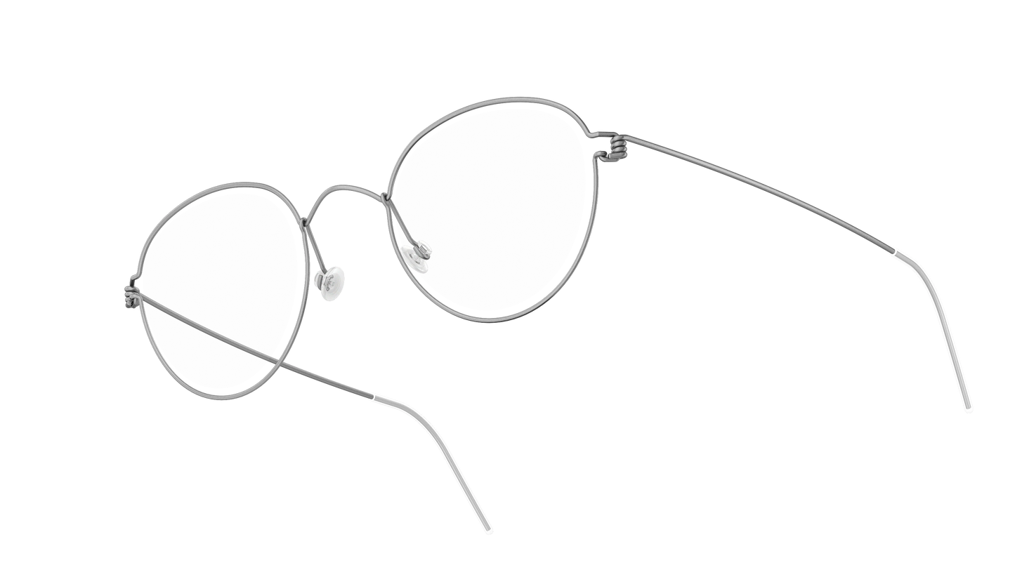 LINDBERG Air Titanium Rim Jackie — Silver — titanium eyeglasses — angled three-quarter view — official product render