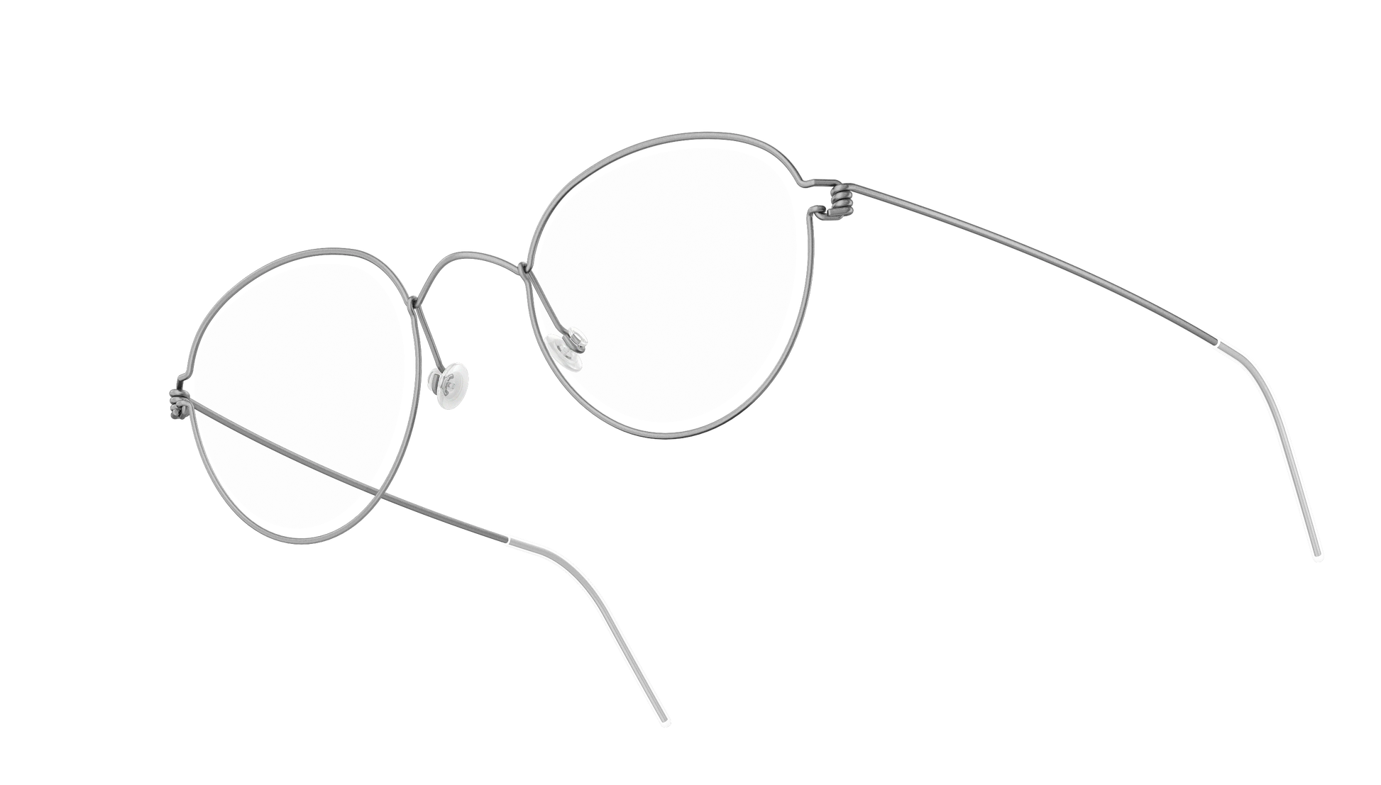 LINDBERG Air Titanium Rim Jackie — Silver — titanium eyeglasses — angled three-quarter view — official product render